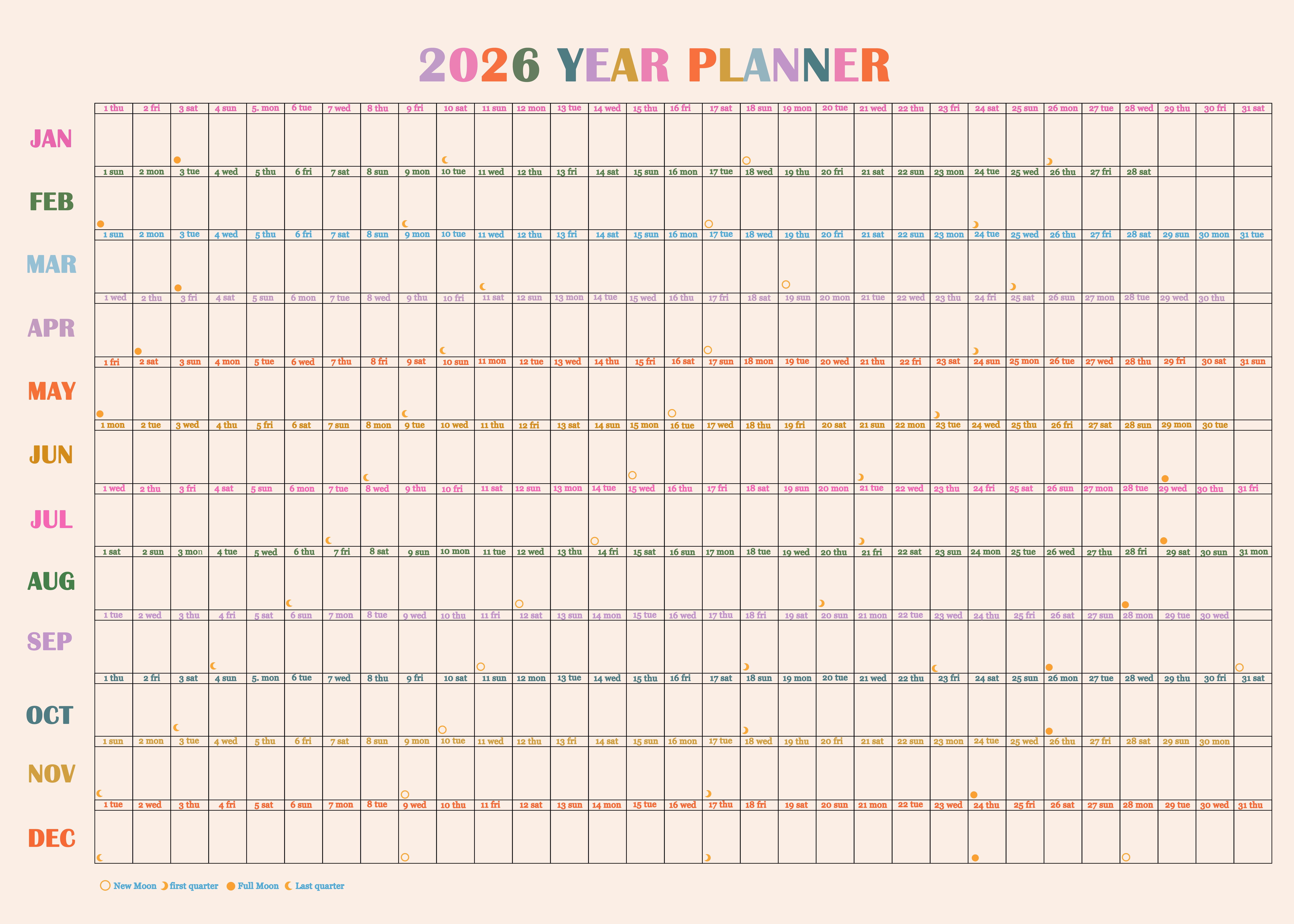 Poster - 2026 Jahresplaner