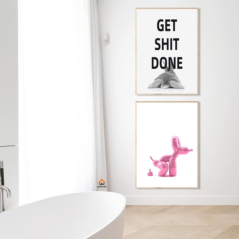 Plakate - Frauenkunst für Badezimmer / Get Shit done / 2er Set