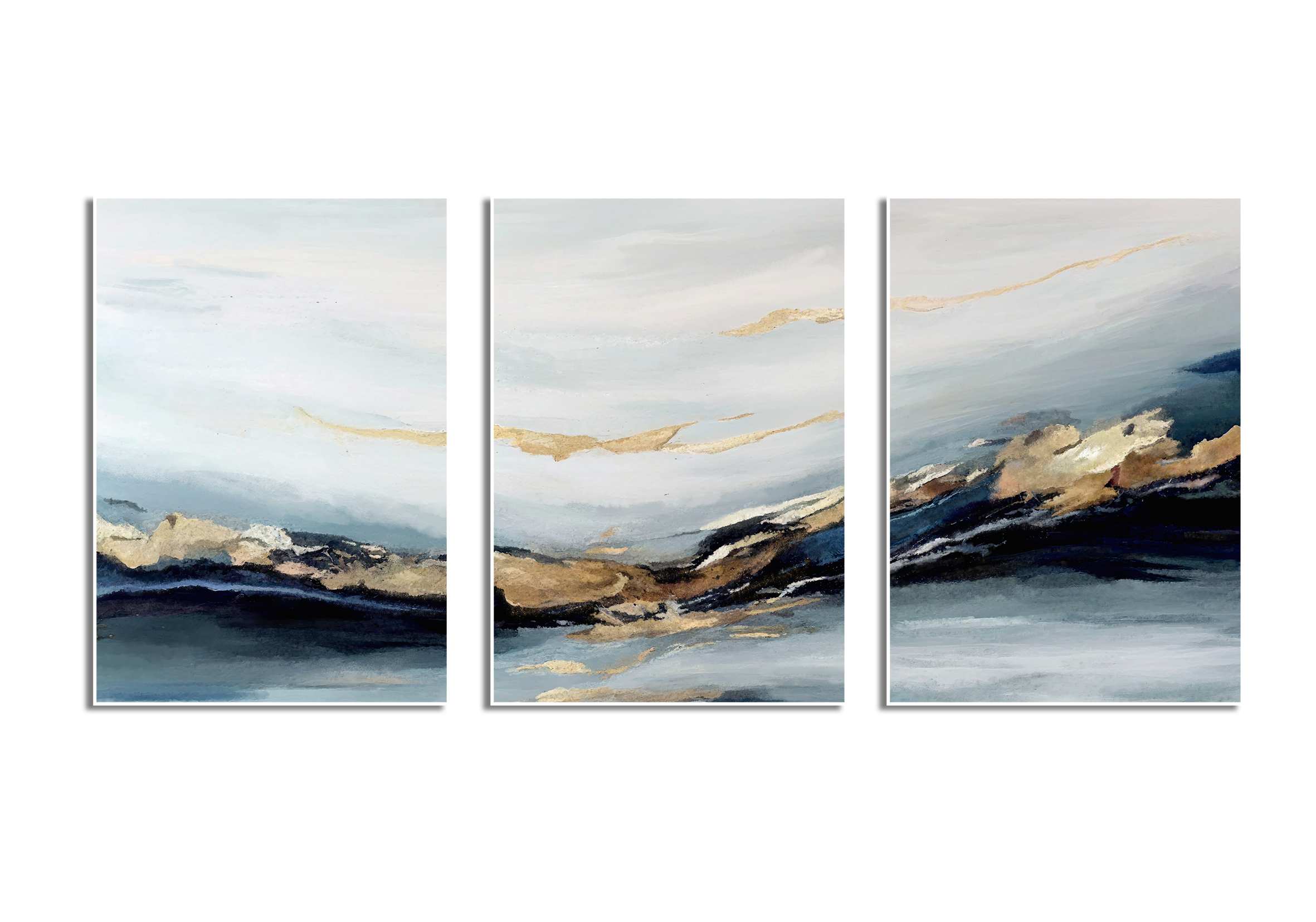 Poster -  Goldene Glaswellen  /  3er-Set