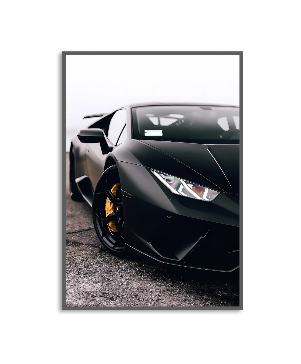 Poster -  Schwarzes Auto im Industriestil #04