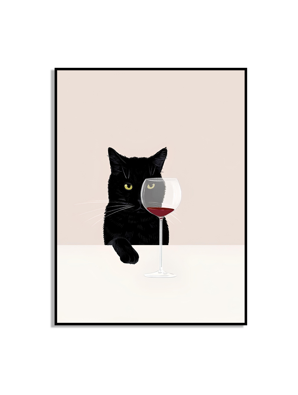 Plakat -  Schwarze Katze mit gelben Augen
