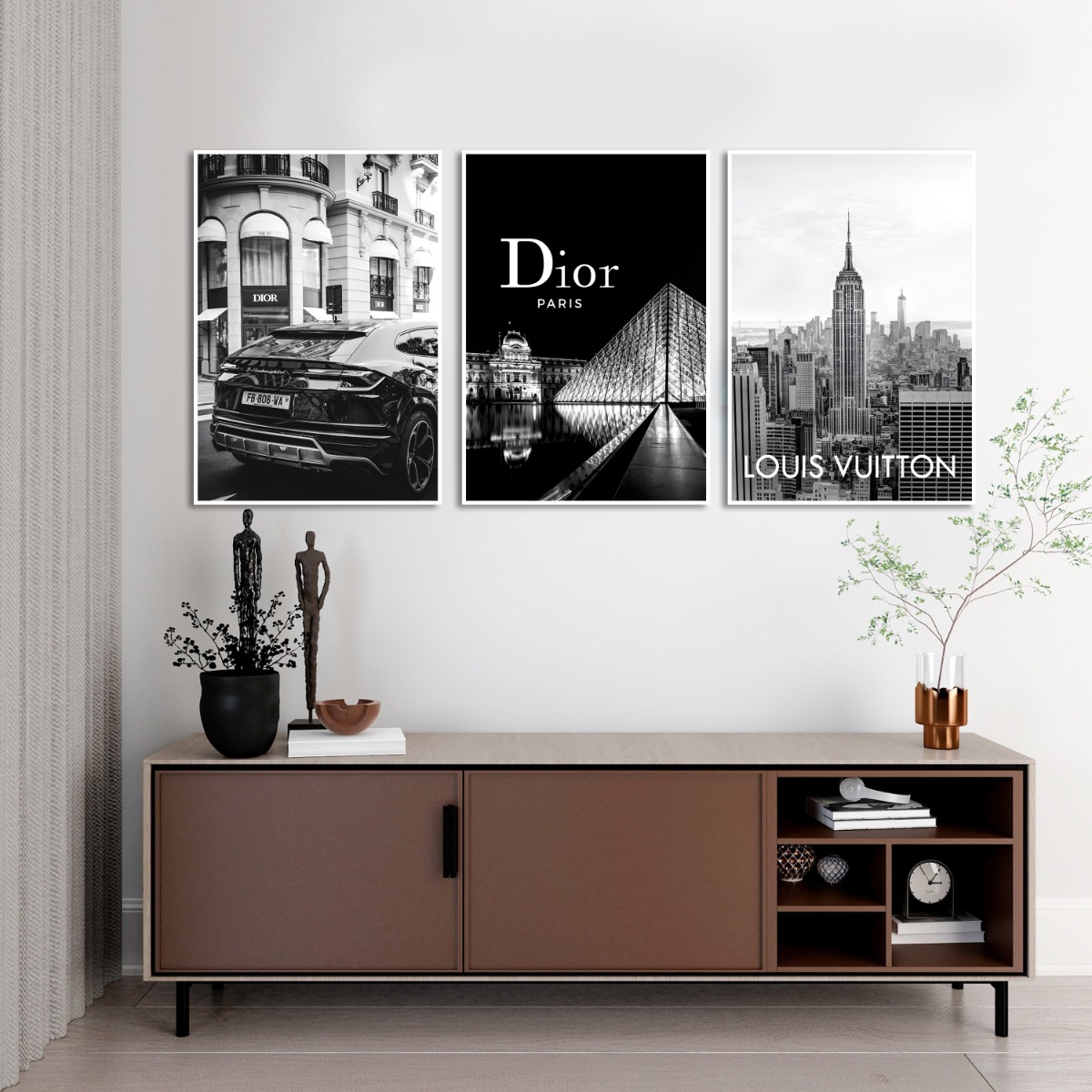 Poster – Luxus-Landmarken / Eine Reise durch die Hohe Mode / Dior, Louis Vuitton / Set von 3