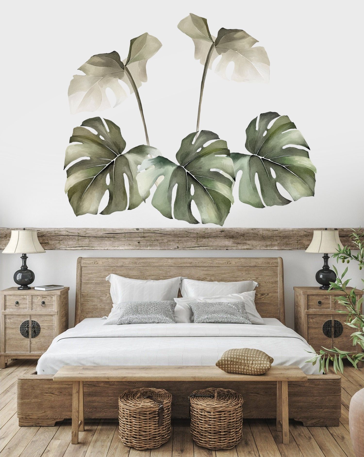 Wandtattoo - Tropische Dschungel-Monstera-Bltter