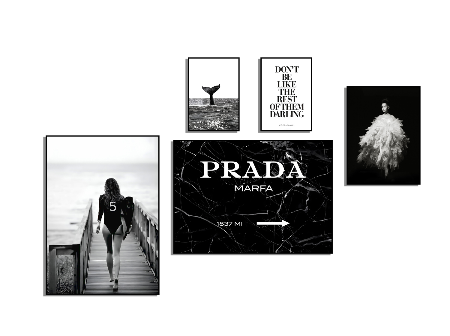 Poster – Ausdrücke der Eleganz / PRADA / Set von 5