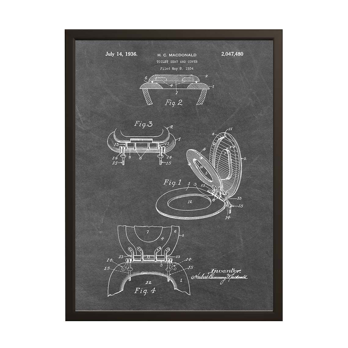 Patentzeichnung Poster - Toilettensitz