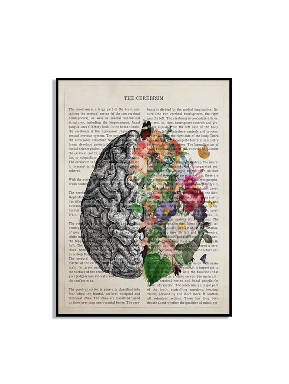 Blumen Gehirn Kunst Wandposter