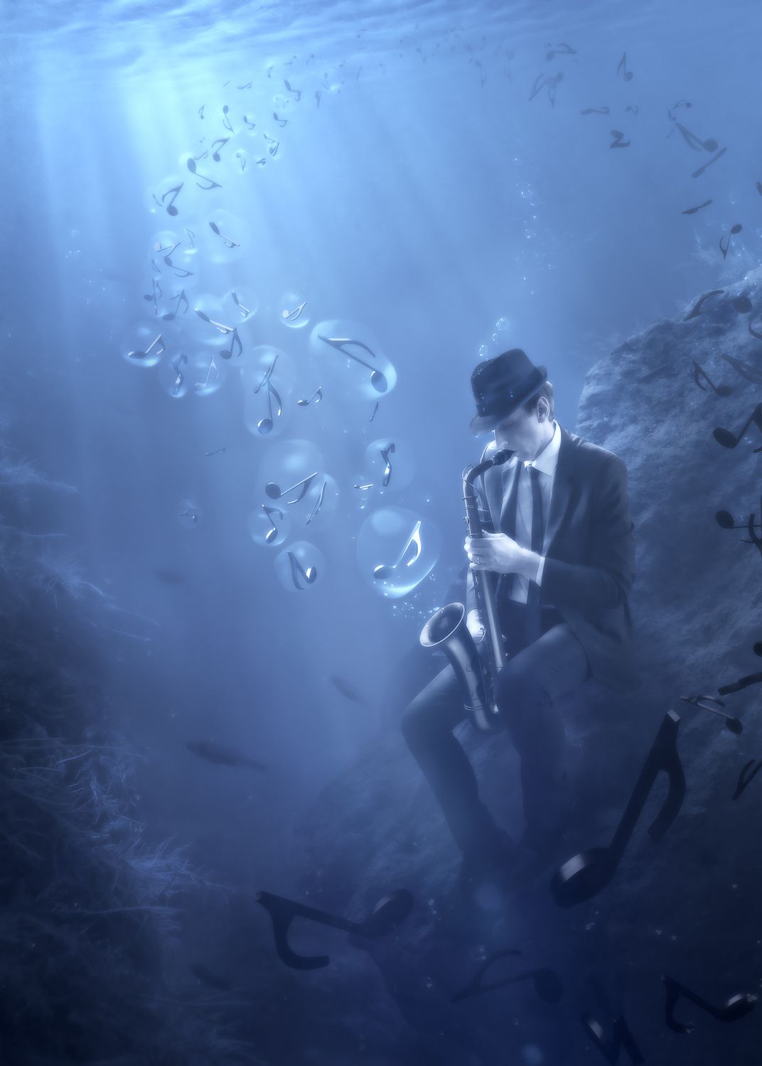 Poster - Unterwasser-Jazz-Performance