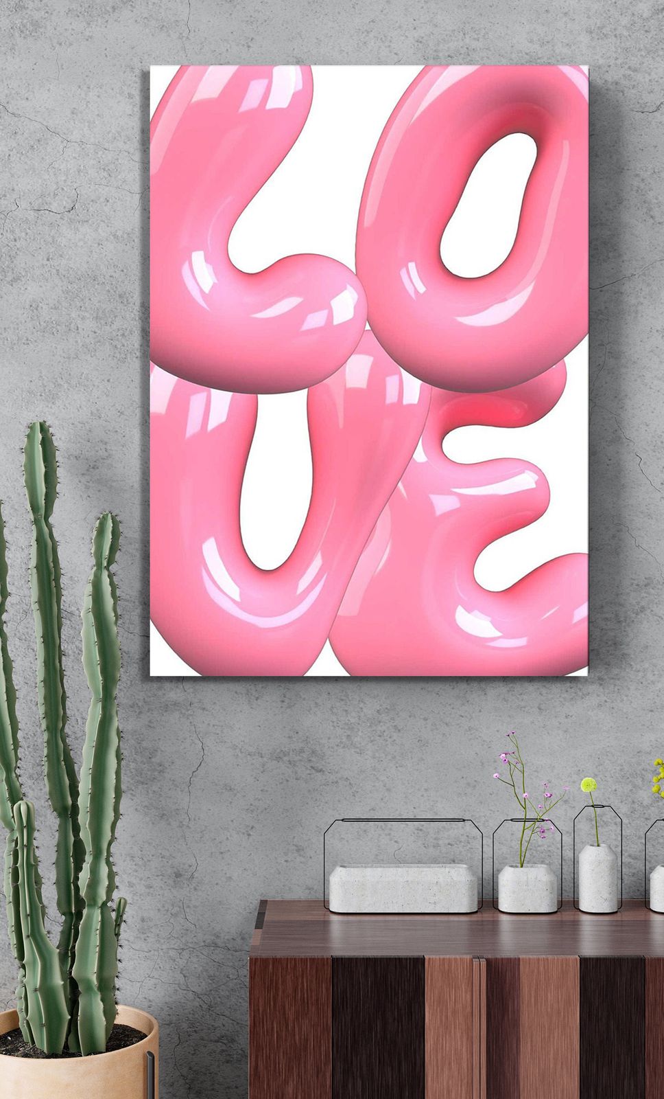 Liebe Rosa Ballon Poster