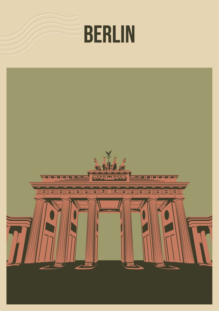 Berliner Wahrzeichen Wandposter