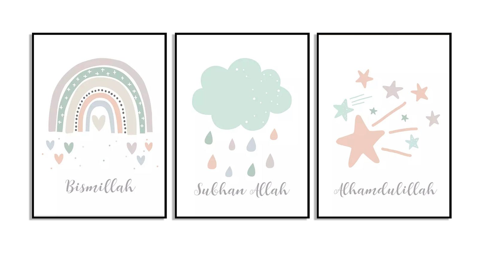 Inspirierendes Wandposter-Set mit 3