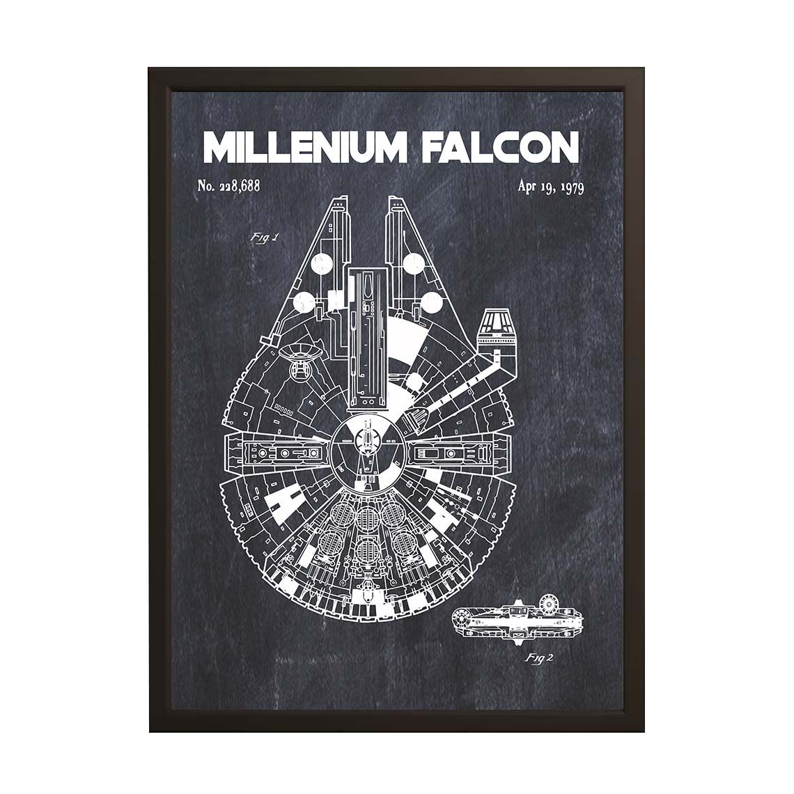 Patentzeichnung Poster - Millennium Falcon