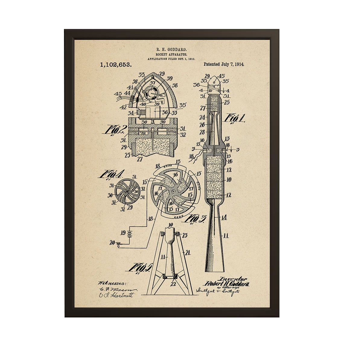 Patentzeichnung Poster - Rocket Apparatus