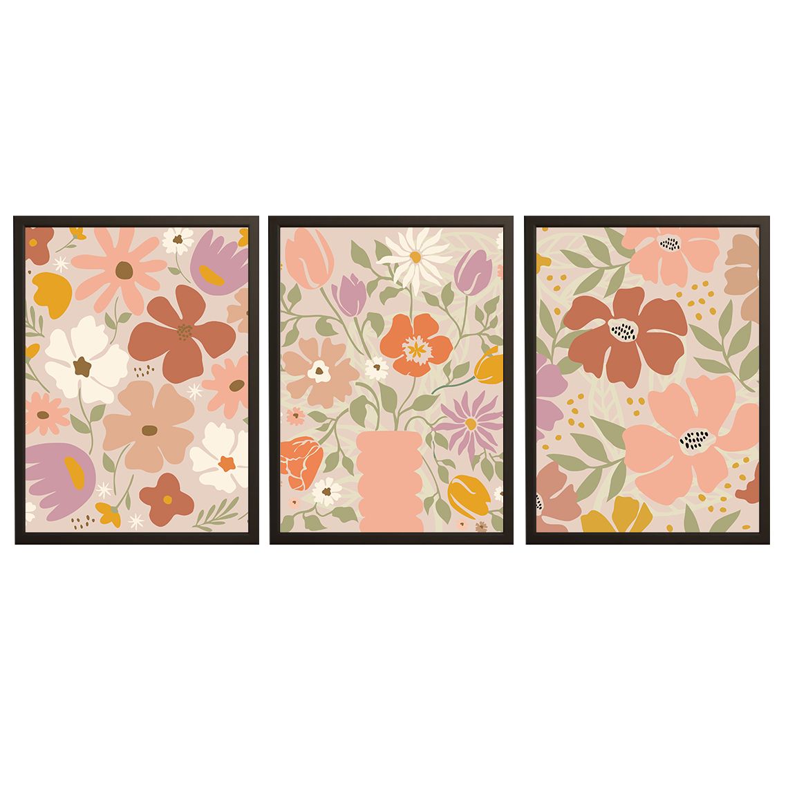 Poster - Blumenharmonie / Set aus 3
