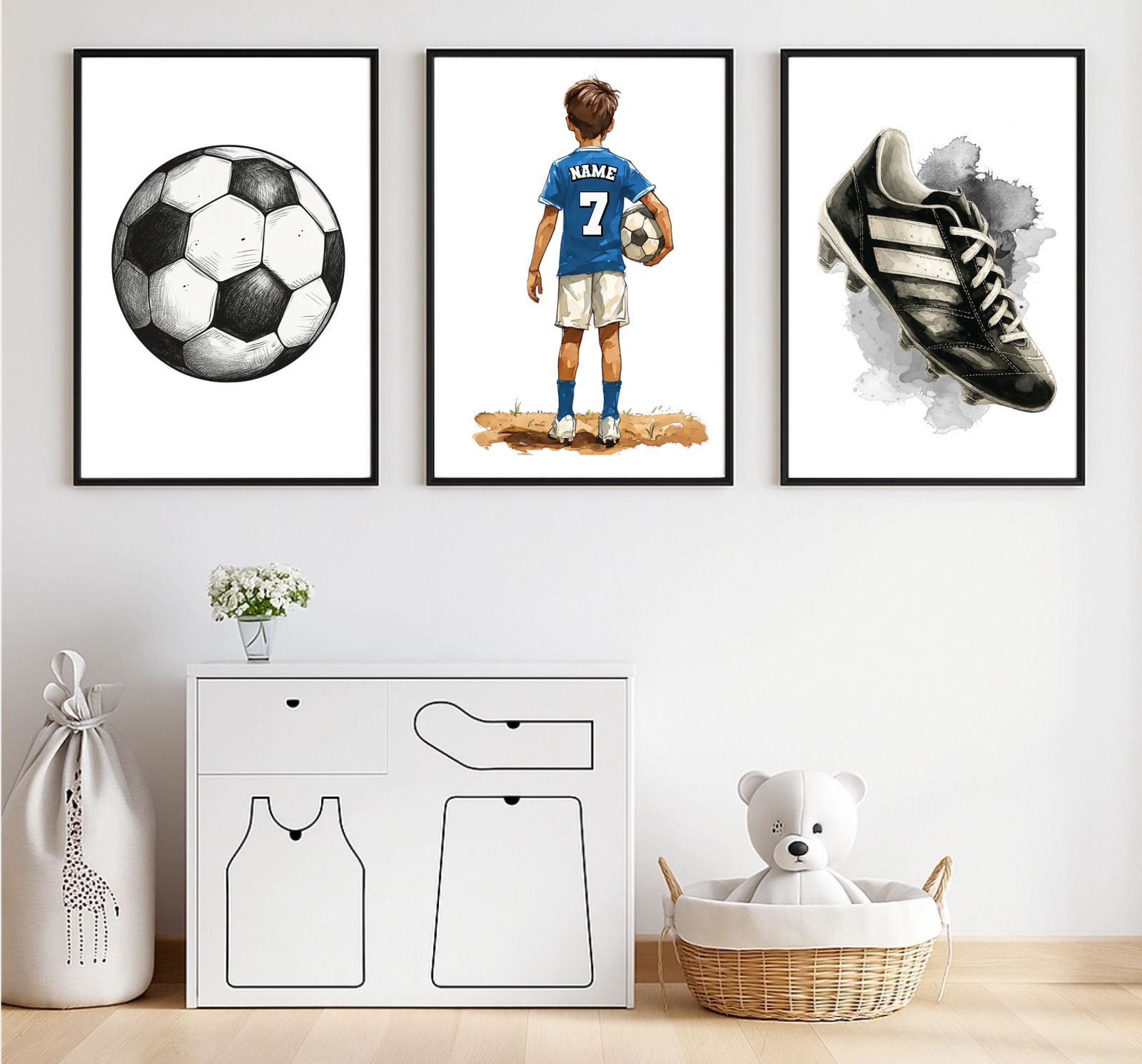 Poster - Soccer Sports Art / Set von 3