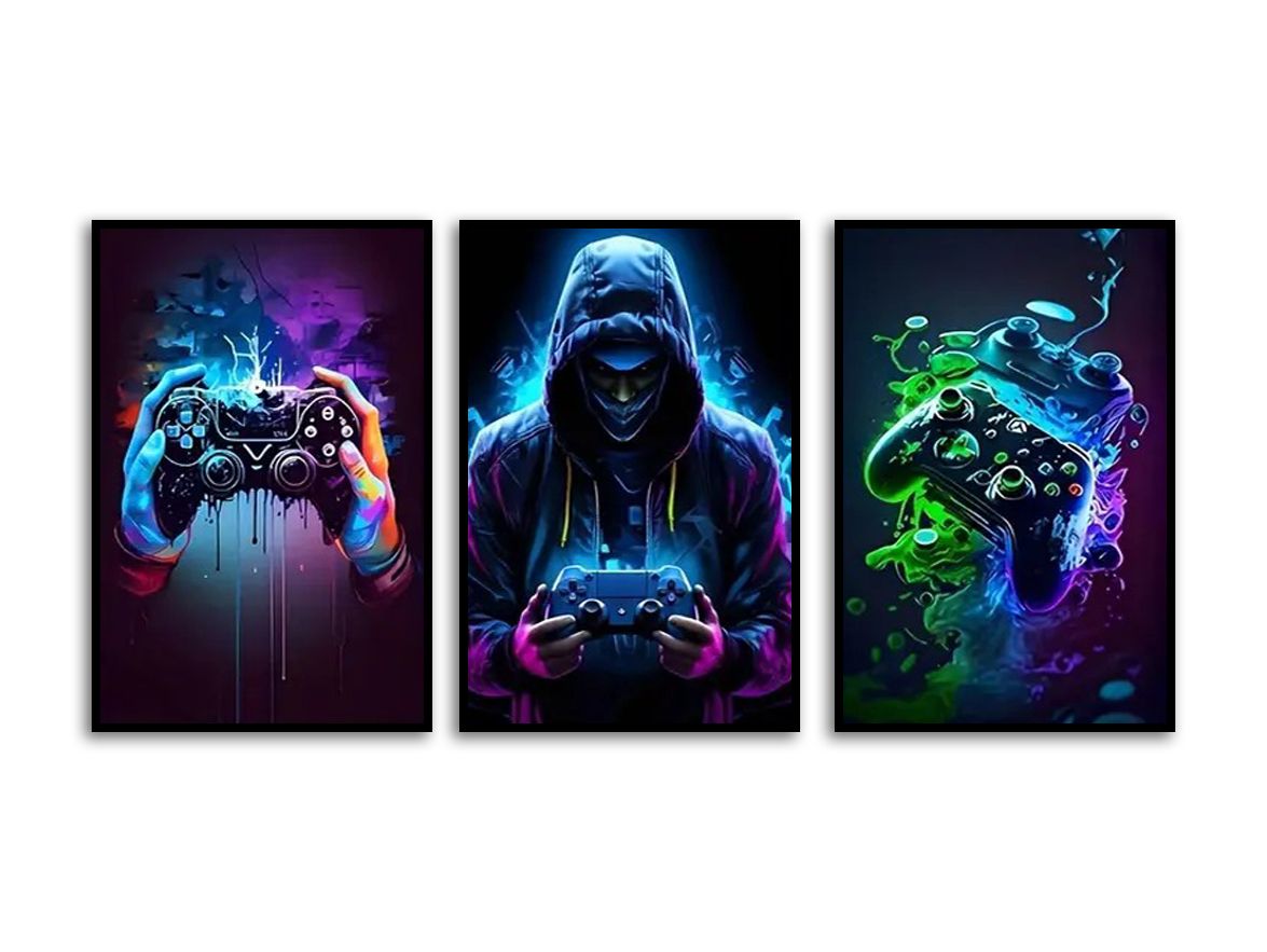 Poster - Gaming Controller Kunst / Set von 3