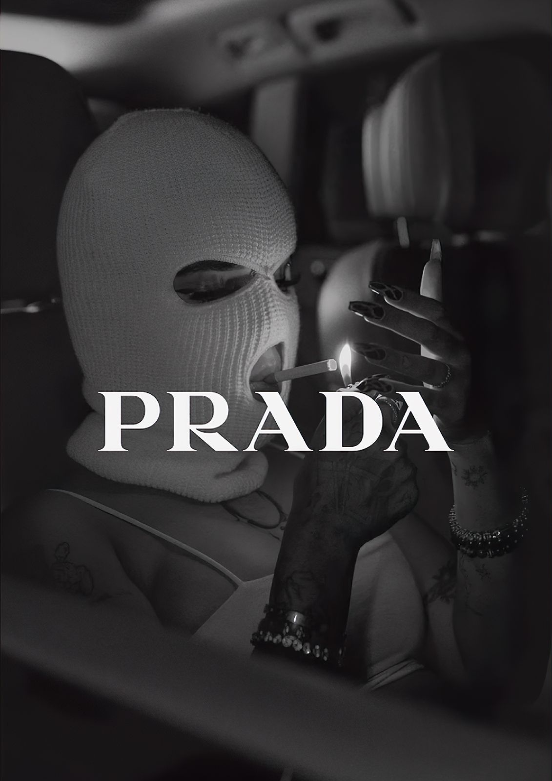 Prada Schwarz-Weiß-Poster