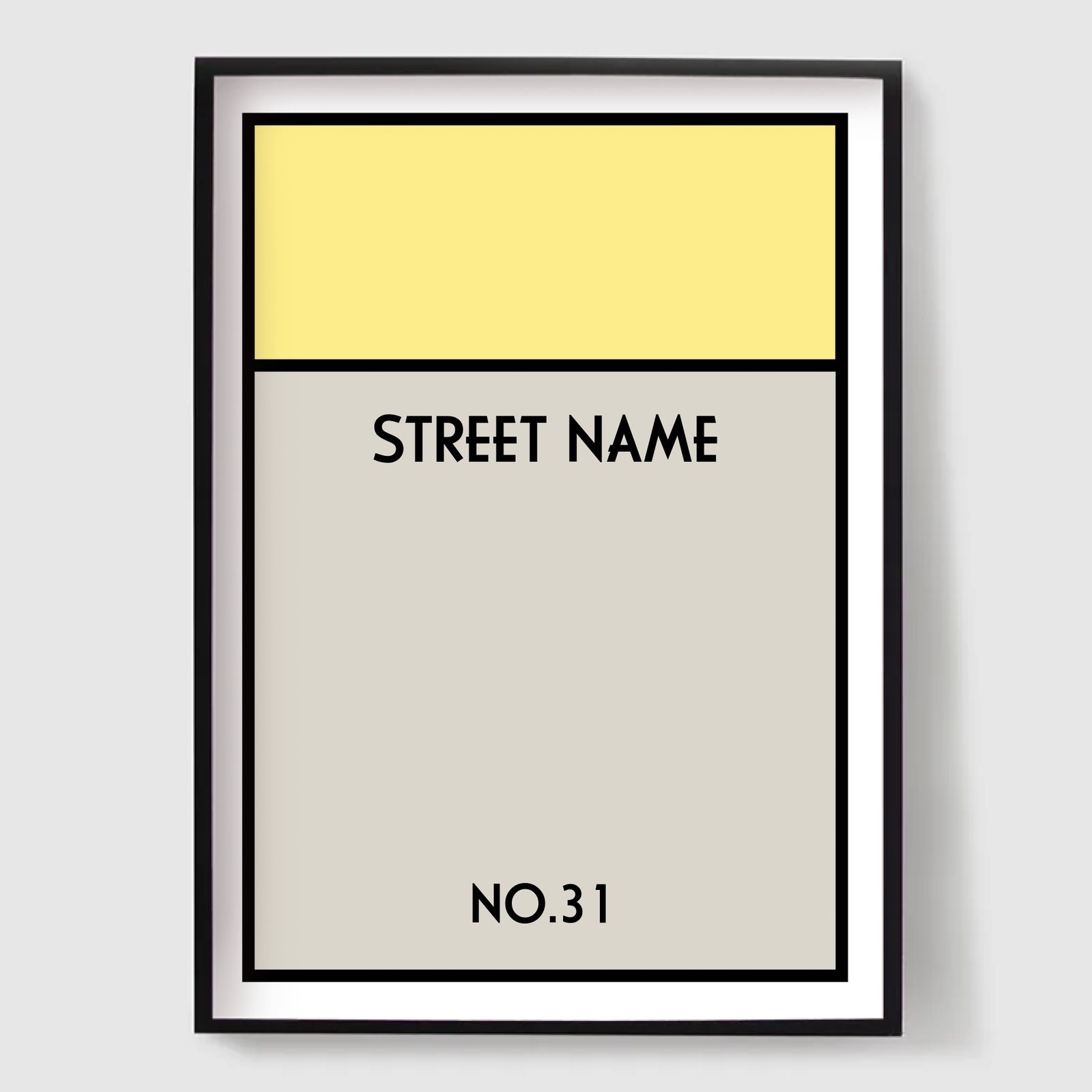 Personalisierte Poster - Straßenname Design